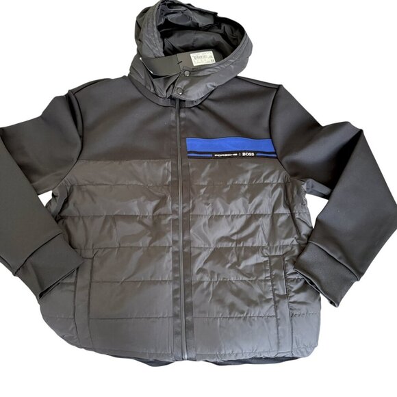Hugo Boss Porsche Skiles 32 Black Hooded Jacket, Sz. Med & X-Large - Picture 3 of 11